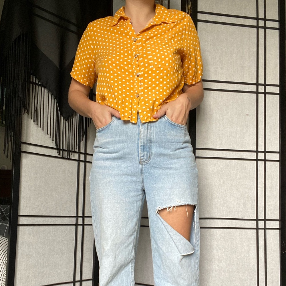 Love Notes polka dot crop top